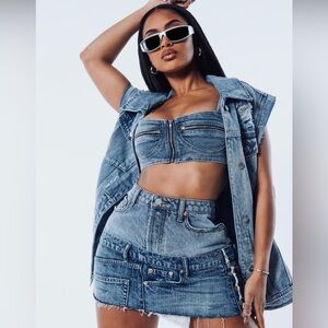 Stylish Denim Two-Piece Set